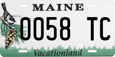 ME license plate 0058TC
