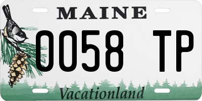ME license plate 0058TP
