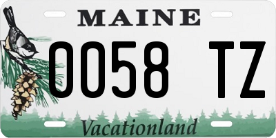 ME license plate 0058TZ