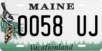 ME license plate 0058UJ