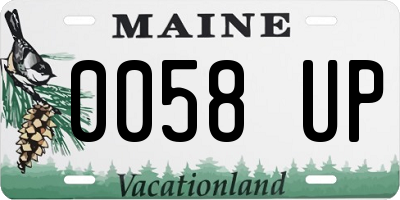 ME license plate 0058UP