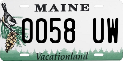 ME license plate 0058UW