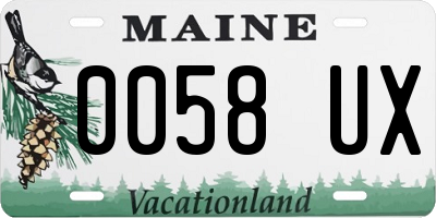 ME license plate 0058UX