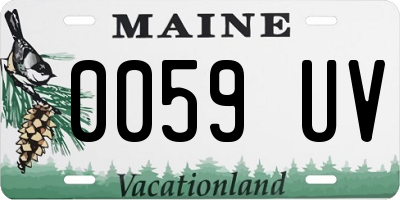 ME license plate 0059UV