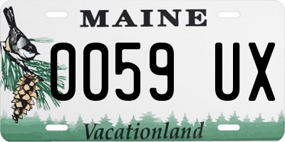 ME license plate 0059UX