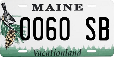 ME license plate 0060SB