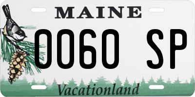 ME license plate 0060SP