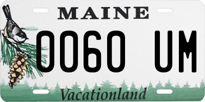 ME license plate 0060UM