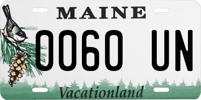 ME license plate 0060UN