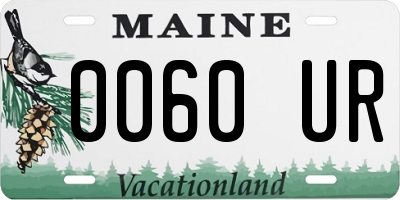 ME license plate 0060UR