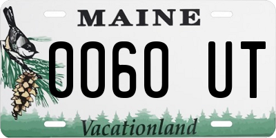 ME license plate 0060UT