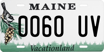 ME license plate 0060UV