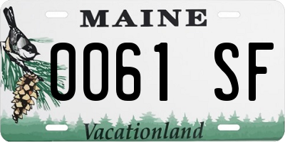 ME license plate 0061SF