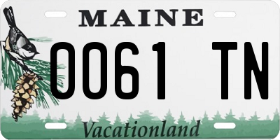 ME license plate 0061TN