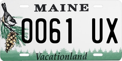 ME license plate 0061UX