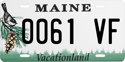 ME license plate 0061VF