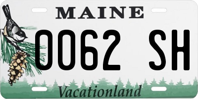ME license plate 0062SH
