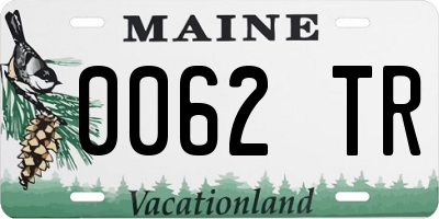 ME license plate 0062TR