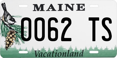 ME license plate 0062TS