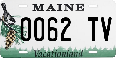 ME license plate 0062TV