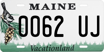 ME license plate 0062UJ