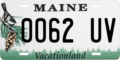 ME license plate 0062UV