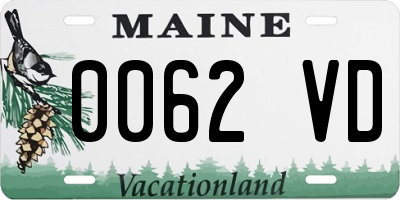 ME license plate 0062VD