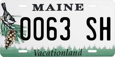 ME license plate 0063SH