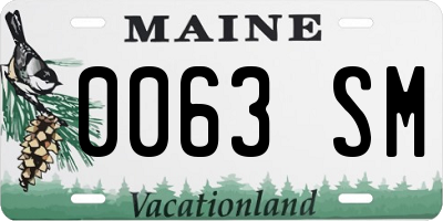 ME license plate 0063SM