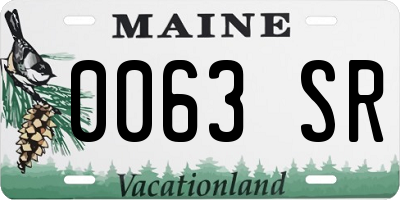 ME license plate 0063SR