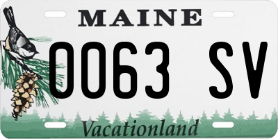 ME license plate 0063SV