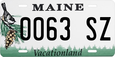 ME license plate 0063SZ
