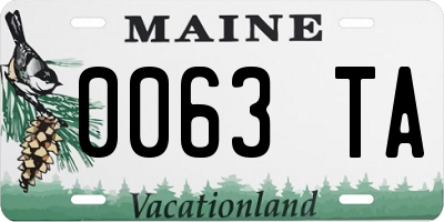 ME license plate 0063TA