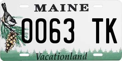 ME license plate 0063TK