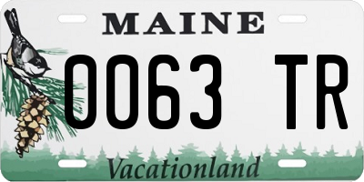 ME license plate 0063TR