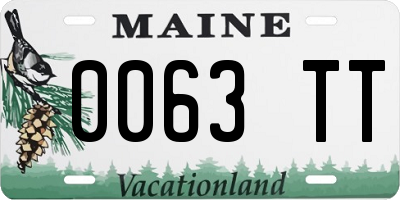 ME license plate 0063TT