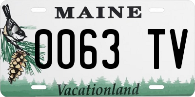 ME license plate 0063TV
