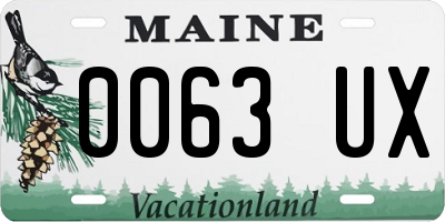 ME license plate 0063UX