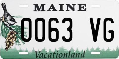 ME license plate 0063VG