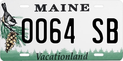 ME license plate 0064SB