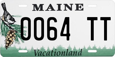 ME license plate 0064TT