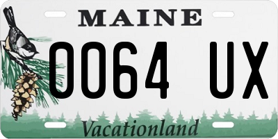 ME license plate 0064UX