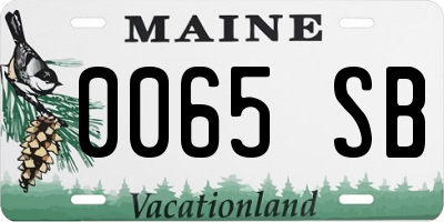 ME license plate 0065SB