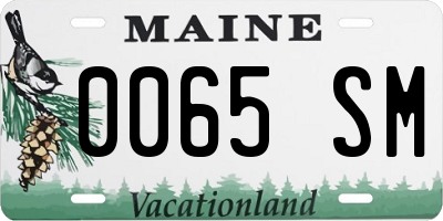 ME license plate 0065SM