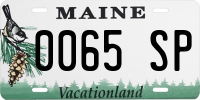 ME license plate 0065SP