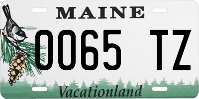 ME license plate 0065TZ