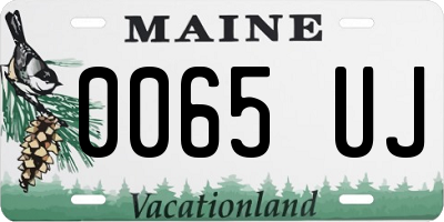 ME license plate 0065UJ