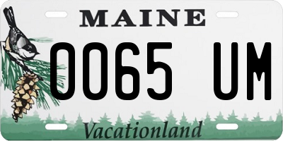 ME license plate 0065UM