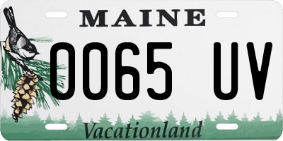 ME license plate 0065UV