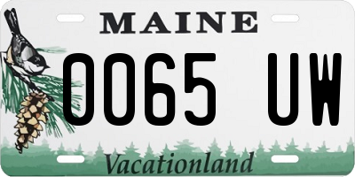 ME license plate 0065UW